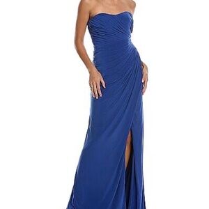 Rene Ruiz Pleated Gown Size 12 Royal Blue Evening Gown